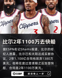 开云体育网站-比尔550万？真香🚤比尔和快船达成2年1100万的合同 含球员选项